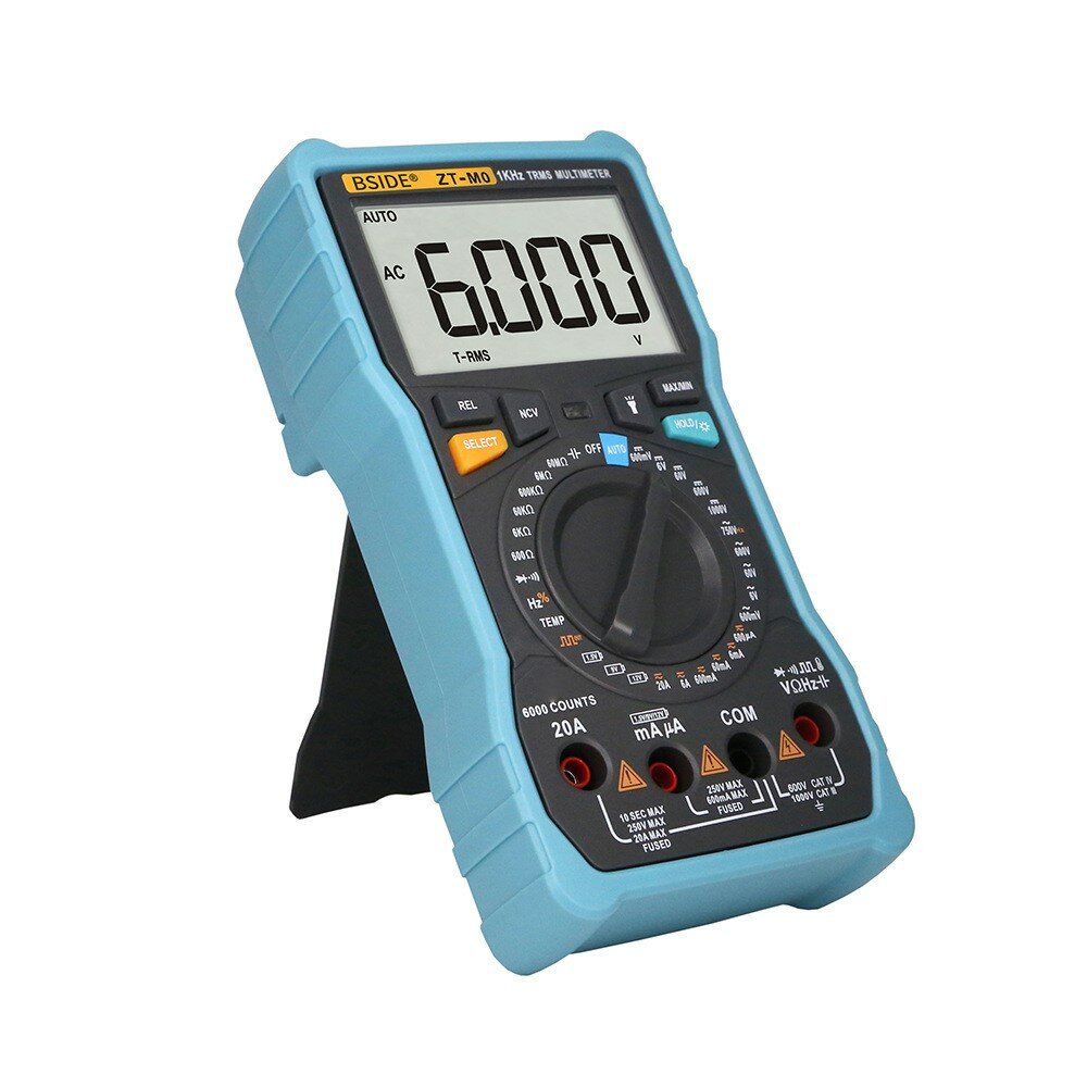 BSIDE ZT-M0 Digital Multimeter True RMS 6000 LCD Smart/Manual DC/AC Current Voltage Capacitance Resistance Temperature Test COD