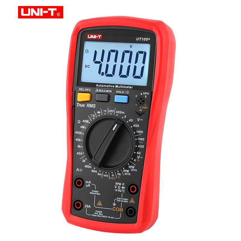 UNI-T UT105 Plus Automobile Multimeter True RMS Auto Range Voltage Current Frequency Temperature Tester COD