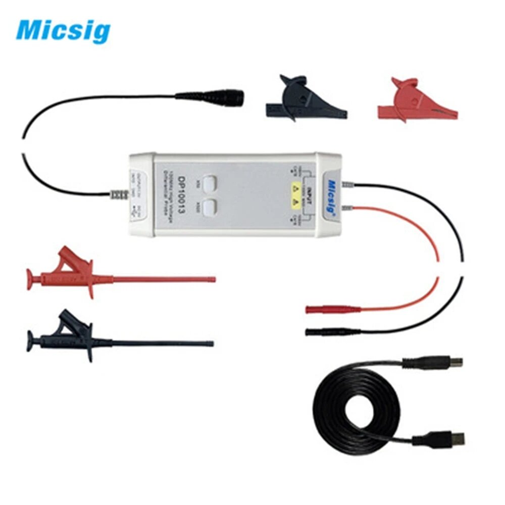 Micsig Oscilloscope 1300V 100MHz High Voltage Differential Probe Kit 3.5ns Rise Time 50X/500X Attenuation Rate DP10013 COD