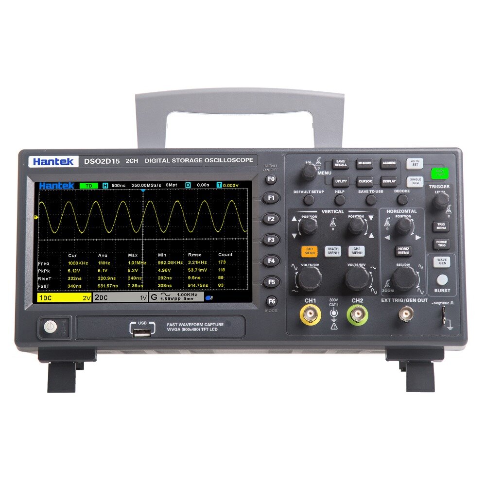 Hantek DSO2D15 Dual-Channel + AFG Digital Storage Oscilloscope 150MHz 1GSa/s Signal Generator Oscilloscope 2 In 1 COD