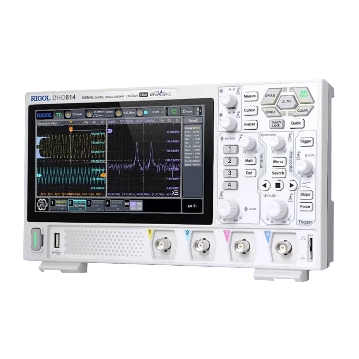 DHO804 Digital Oscilloscope High Performance 70MHz Frequency Band Sampling Rate Versatile USB & HDMI-compatible Connectivity Advanced 1,000,000 wfms/s Waveform Capture for Precise Analysis and Testing