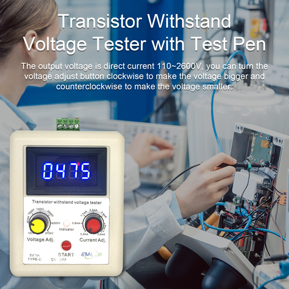 110V-2600V IGBT Transistor Voltage Capability Tester Diode MOS Triode Digital Voltmeter Testing Tool Withstand Voltage Tester COD