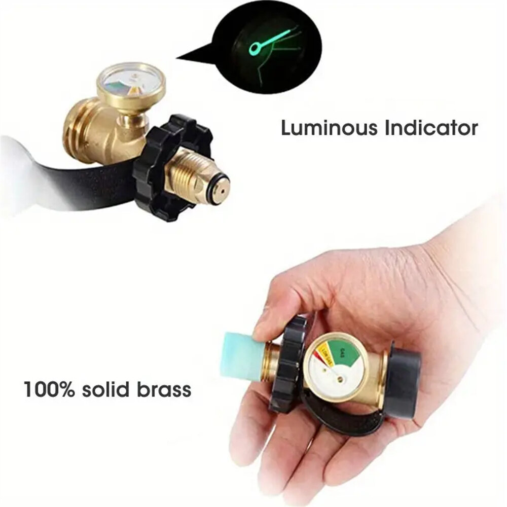 QCC with Pressure Gauge Adapter POL Thread Converter Copper Fitting American Standard Gas Can Interface Conversion Joint COD