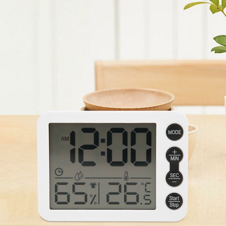 TS-9606 Multifunctional Thermometer Hygrometer Temperature Humidity Meter Alarm Clock Indoor COD
