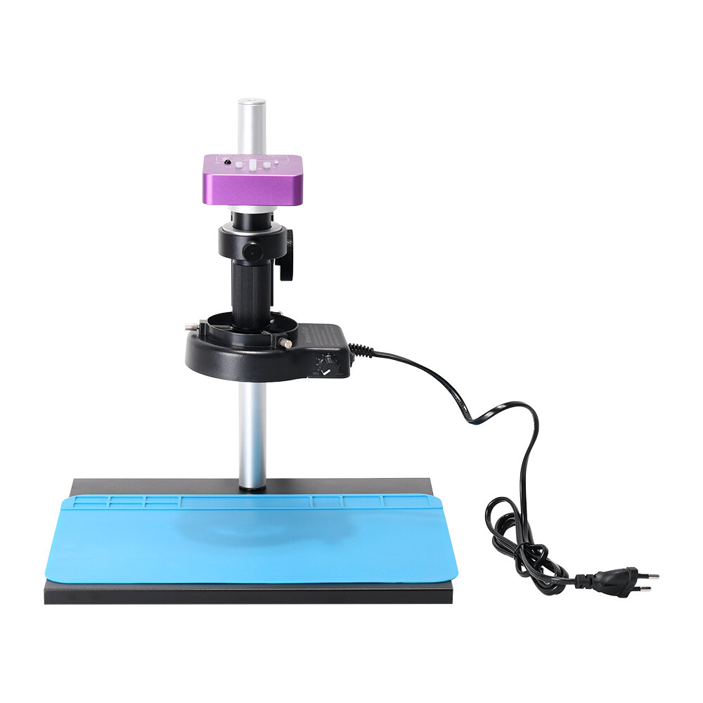 HAYEAR 51MP Industrial Digital Video Microscope Camera + 130X C-Mount Lens 56 LED Ring Light + Stand for PCB Repair COD