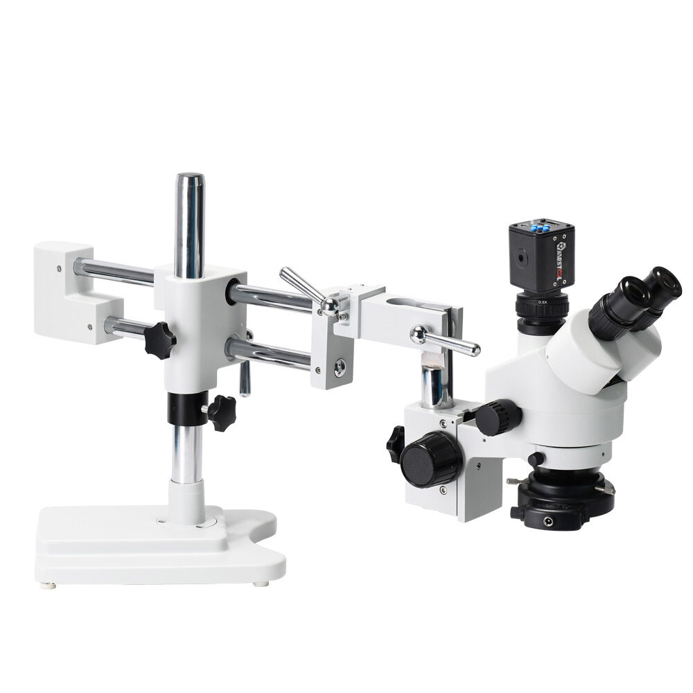 MUSTOOL 3.5X 90X Simul-Focal Double Boom Stand Trinocular Stereo Zoom Stereo Microscope 24MP 4K HDMI-compatible Camera 56 LED Light Microscopie COD