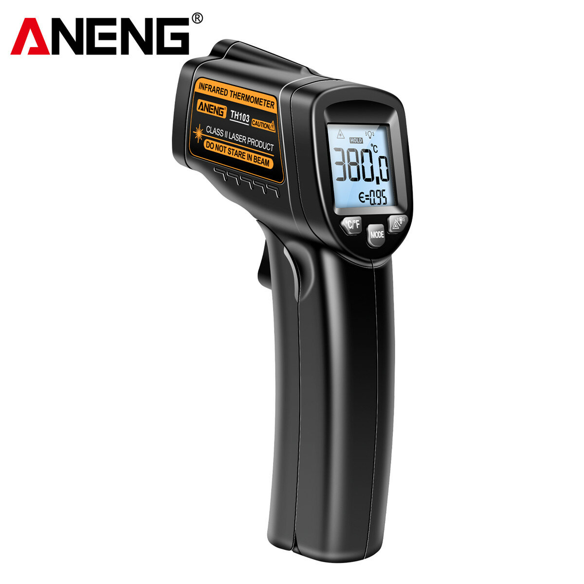 ANENG TH103 Class II Laser Infrared Thermometer Temperature Sensor Testers Gun -20°C~380℃ Industrial Thermal Tube Testing Tools COD