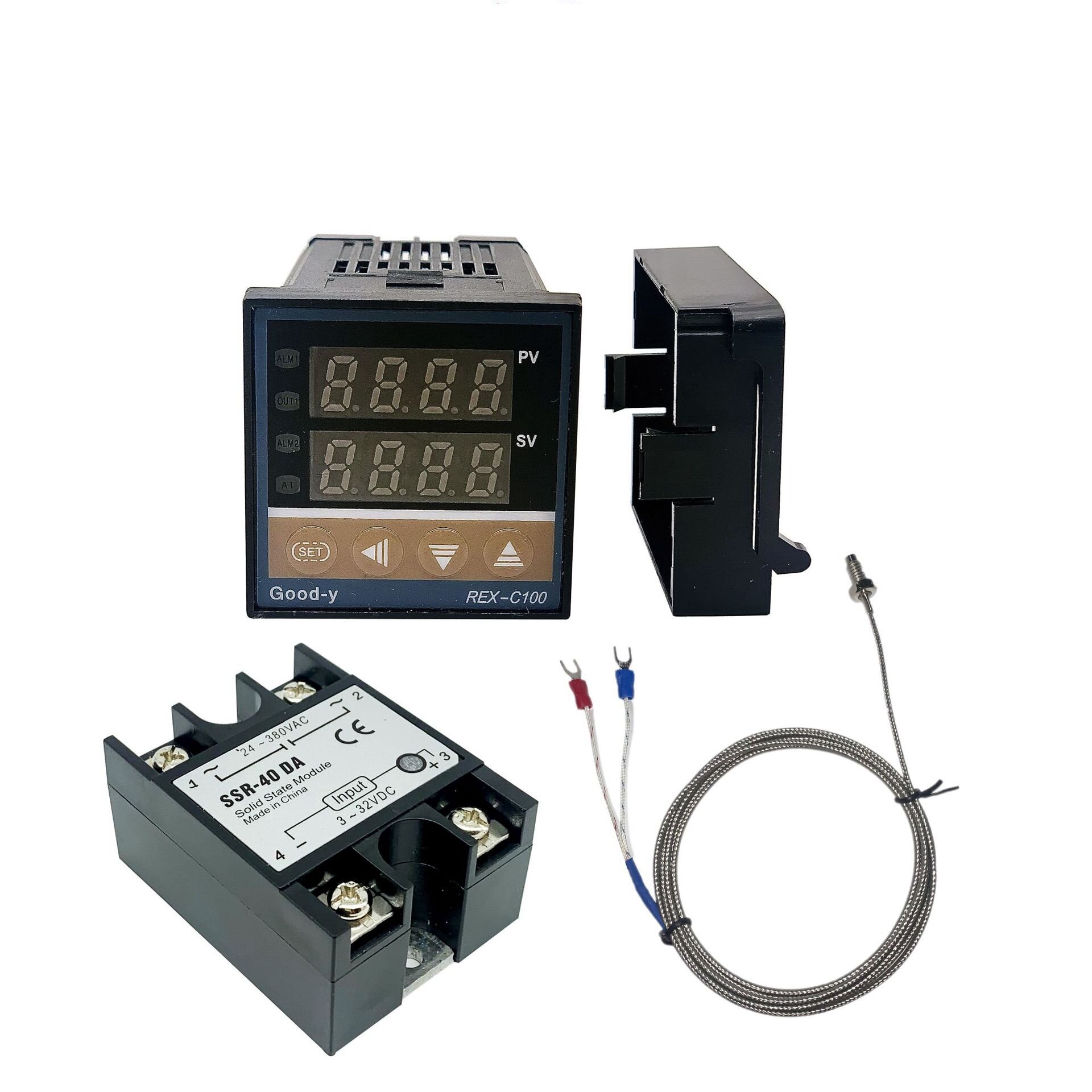 Upgrade REX-C100 Digital PID Temperature Controller Thermostat SSR output Max.40A SSR Relay K Thermocouple Probe High Quality COD
