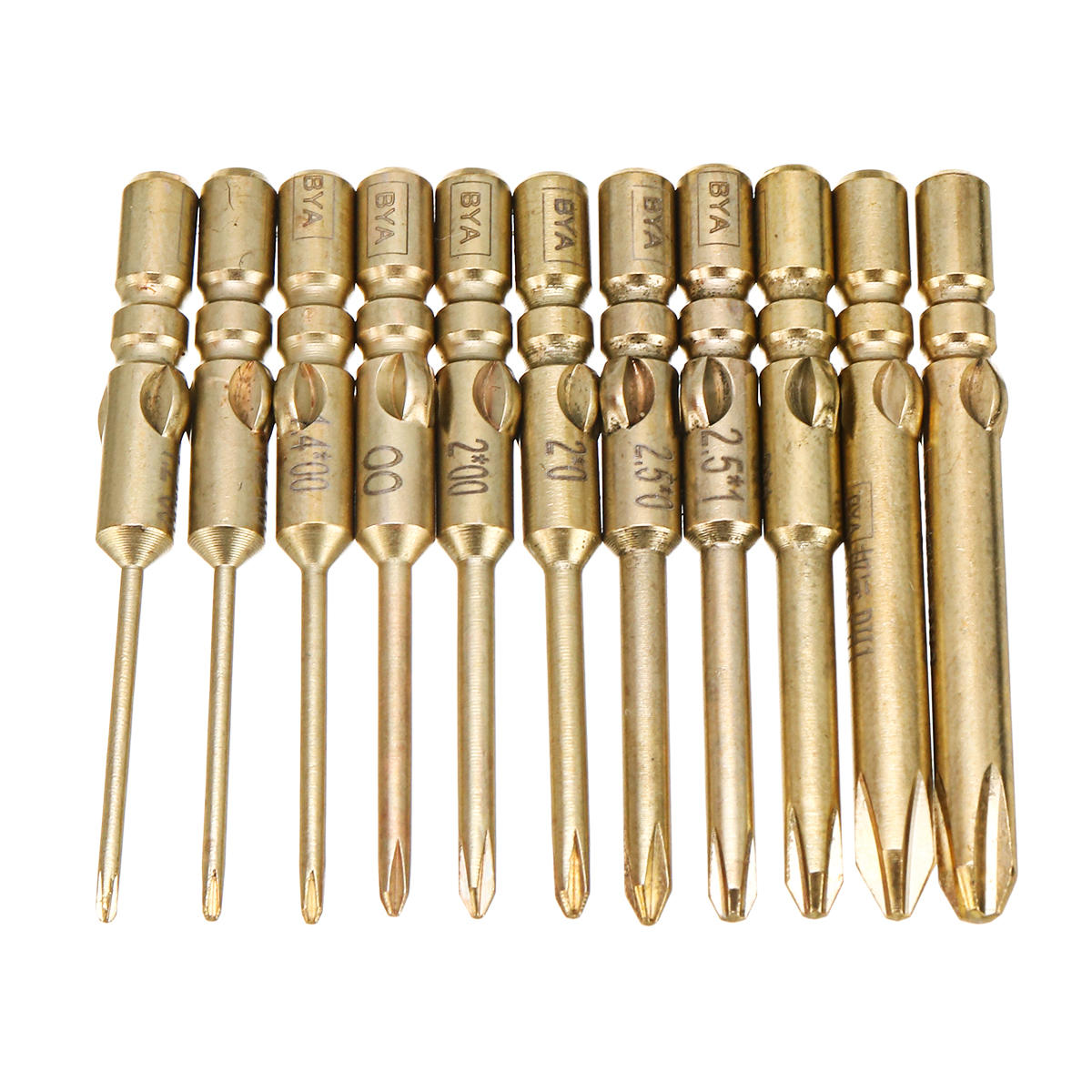 10Pcs 40mm Magnetic Screwdriver Bits Hex Cross Head PH0 PH1 PH2 Bit For Electric Screwdriver COD