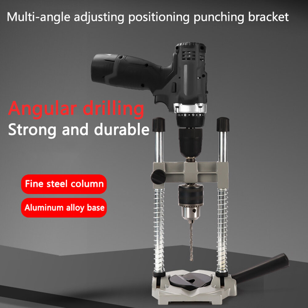 Versatile Drill Stand for Woodworking Enthusiasts Multi-Angle Hole Puncher Mini Drill Hammer Holder COD