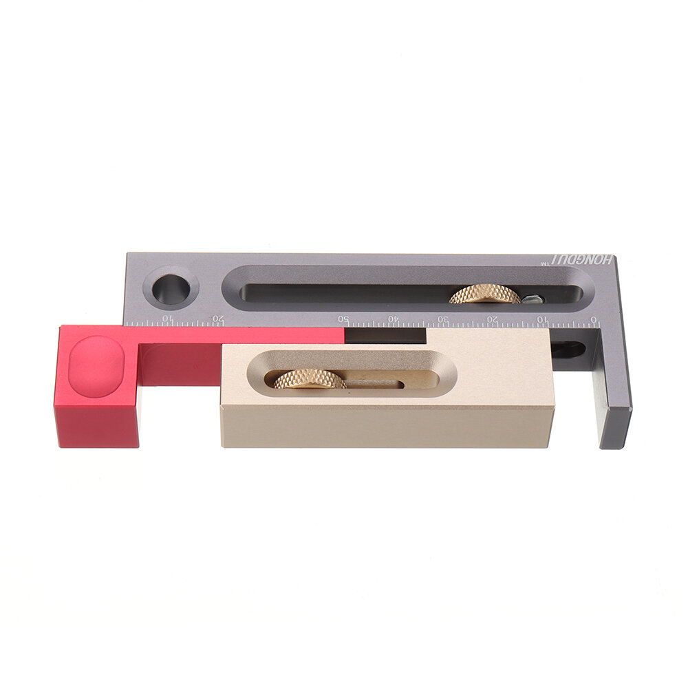 HONGDUI Kerfmaker Table Saw Slot Adjuster Mortise and Tenon Tool Woodworking Movable Measuring Block COD