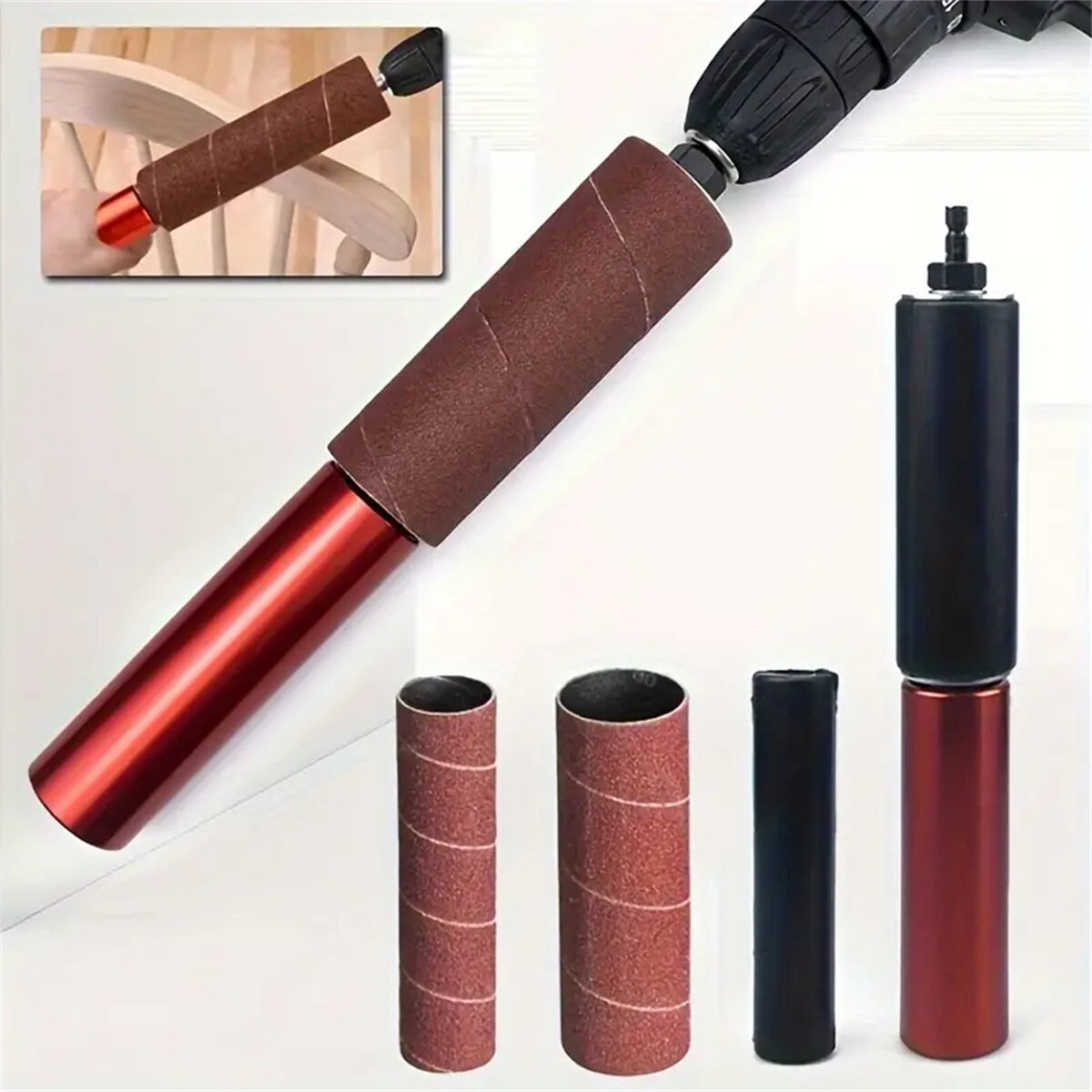 Sanding Rod 10PCS Spindle Sander Sleeves Sand Sleeves Woodworking Sanding Wood Metal Plastic Stone Mini Sanding Machine Electric Drill Attachment Lithium Electric Drill Conversion