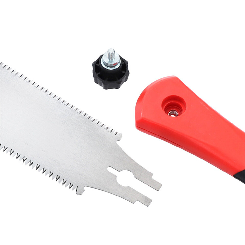 Double-Sided SK5 Steel Hand Saw TPR Handle Straight Timber Saw Rapid Cutting Replaceable Blade Durable and Comfortable Grip COD