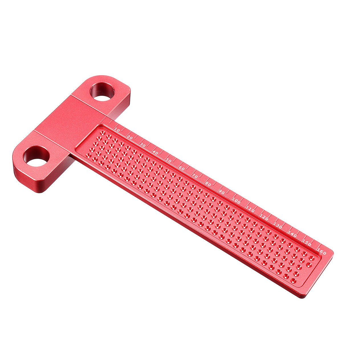 Drillpro Aluminium Alloy T-160 Hole Positioning Metric Measuring Ruler Woodworking Precision Marking Scriber COD