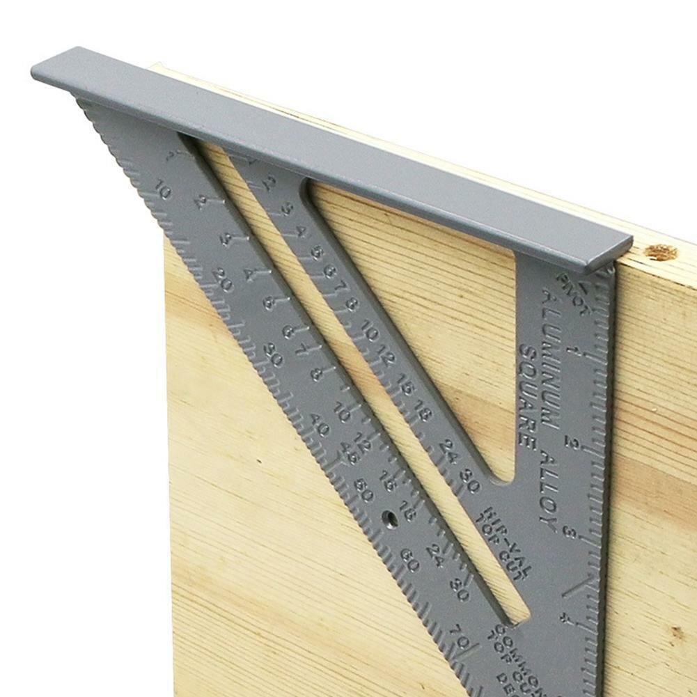 7 Inch Aluminum Alloy 90 Degree Triangle Ruler Thickening Angle Ruler Carpenter Woodworking Square Ruler COD