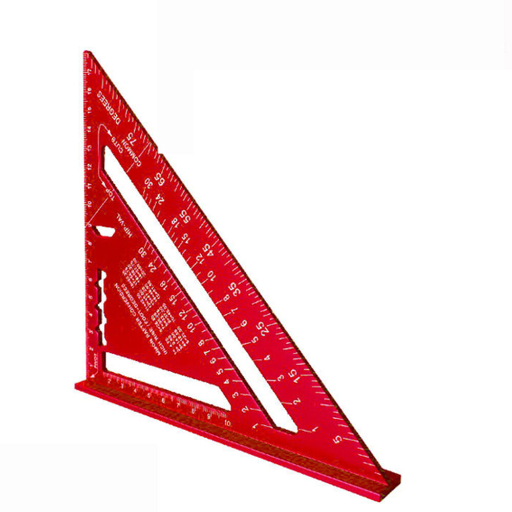 Triangle Ruler 7Inch Measurement Tool Cast Aluminium Carpenter Set Square Angle Woodworking Tools Try Square Triangular Metric/Inch COD