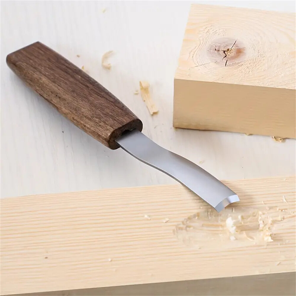 Wood Carving Knife CR-V Steel Bevel Marking Knife 15mm Curved Bevel Edge Hand Chisel With Comfortable Wooden Handle COD