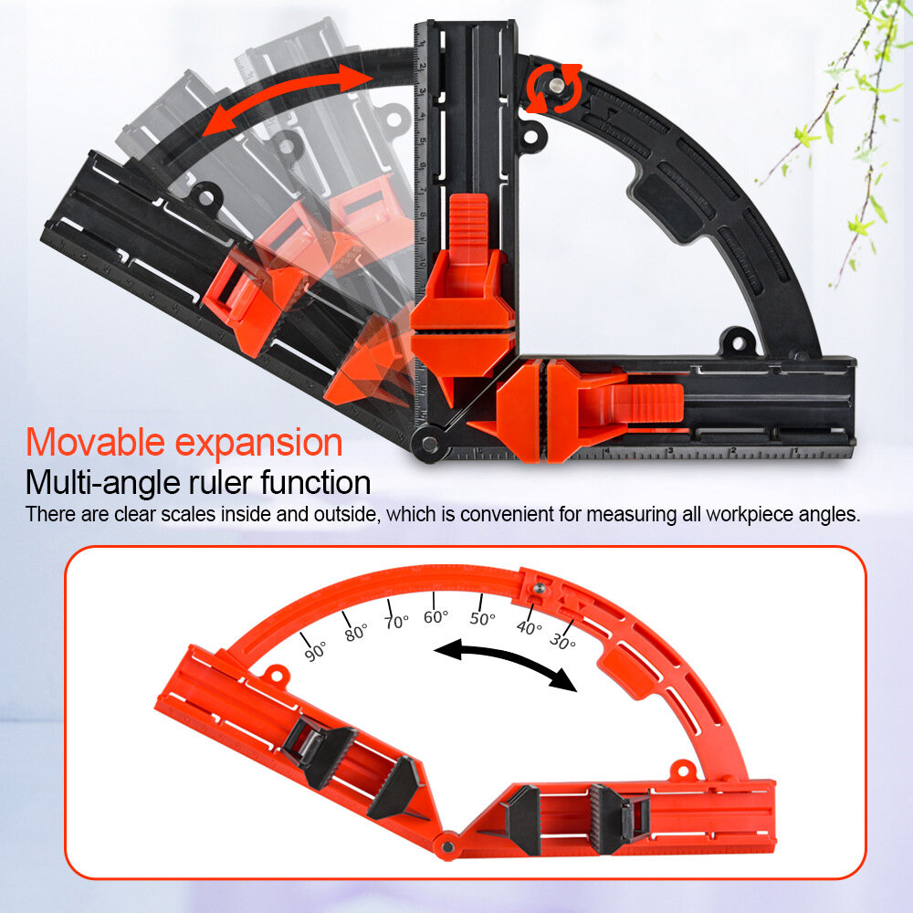 Woodworking 90° Corner Frame Clamp Adjustable Expandable Quick-Lock ABS Plastic Picture Framing Woodworking Tool for Precise Angle Positioning and Efficient Operation