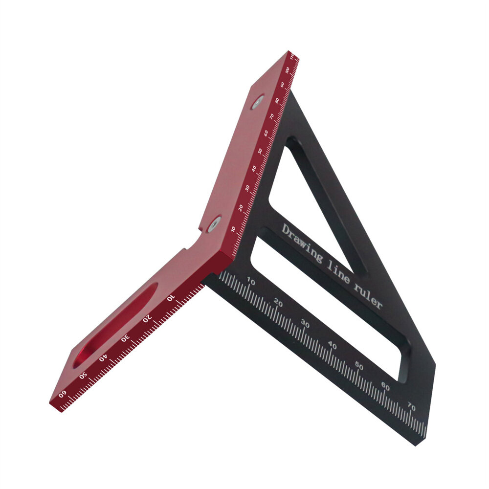 Aluminum Alloy 3D Angle Measuring Ruler Square Protractor Woodworking Ruler 45/90 Degree Measuring Tool COD
