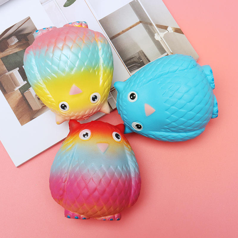 Jumbo Squishy Rainbow Owl 12cm Soft Slow Rising Toy With Original Packing COD