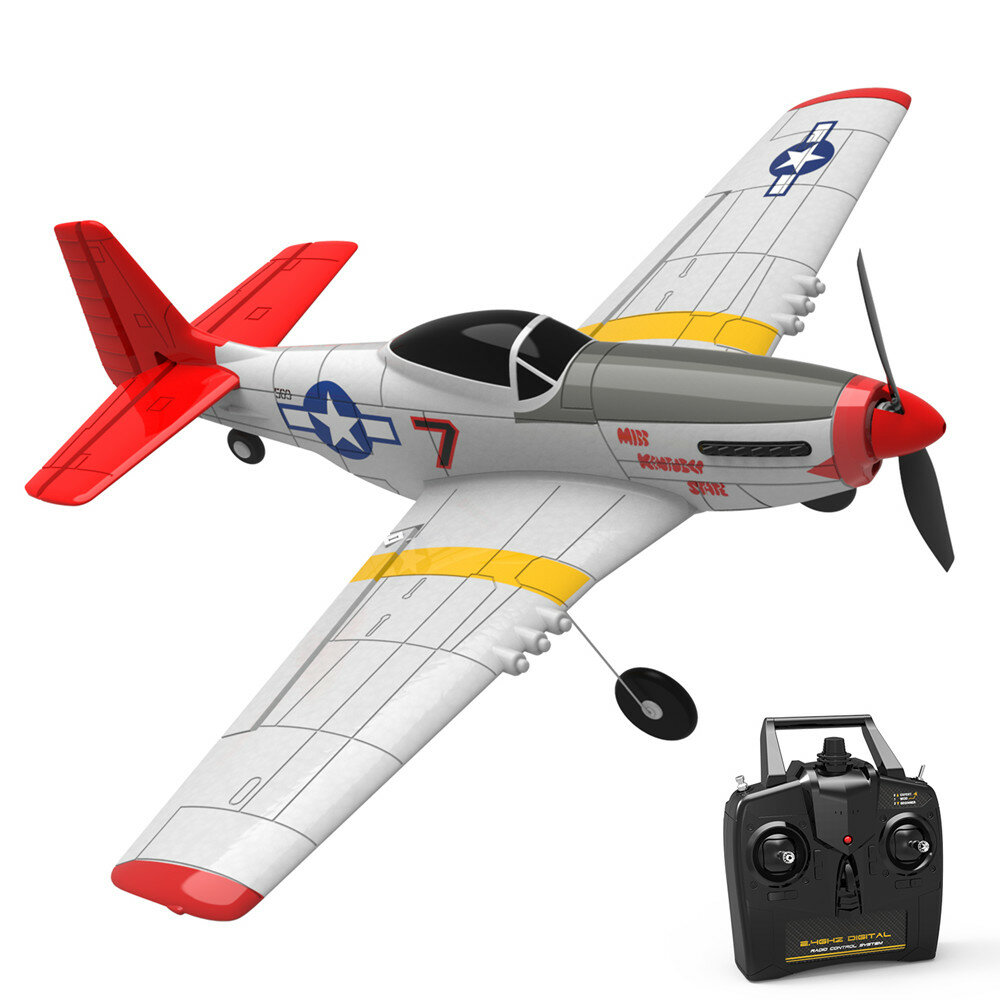 Eachine Mini Mustang P-51D V2 761-5 EPP 400mm Wingspan 2.4G 6-Axis Gyro RC Airplane Trainer Fixed Wing BNF/RTF One Key Return Compatible DSM S-BUS Protocol for Beginner